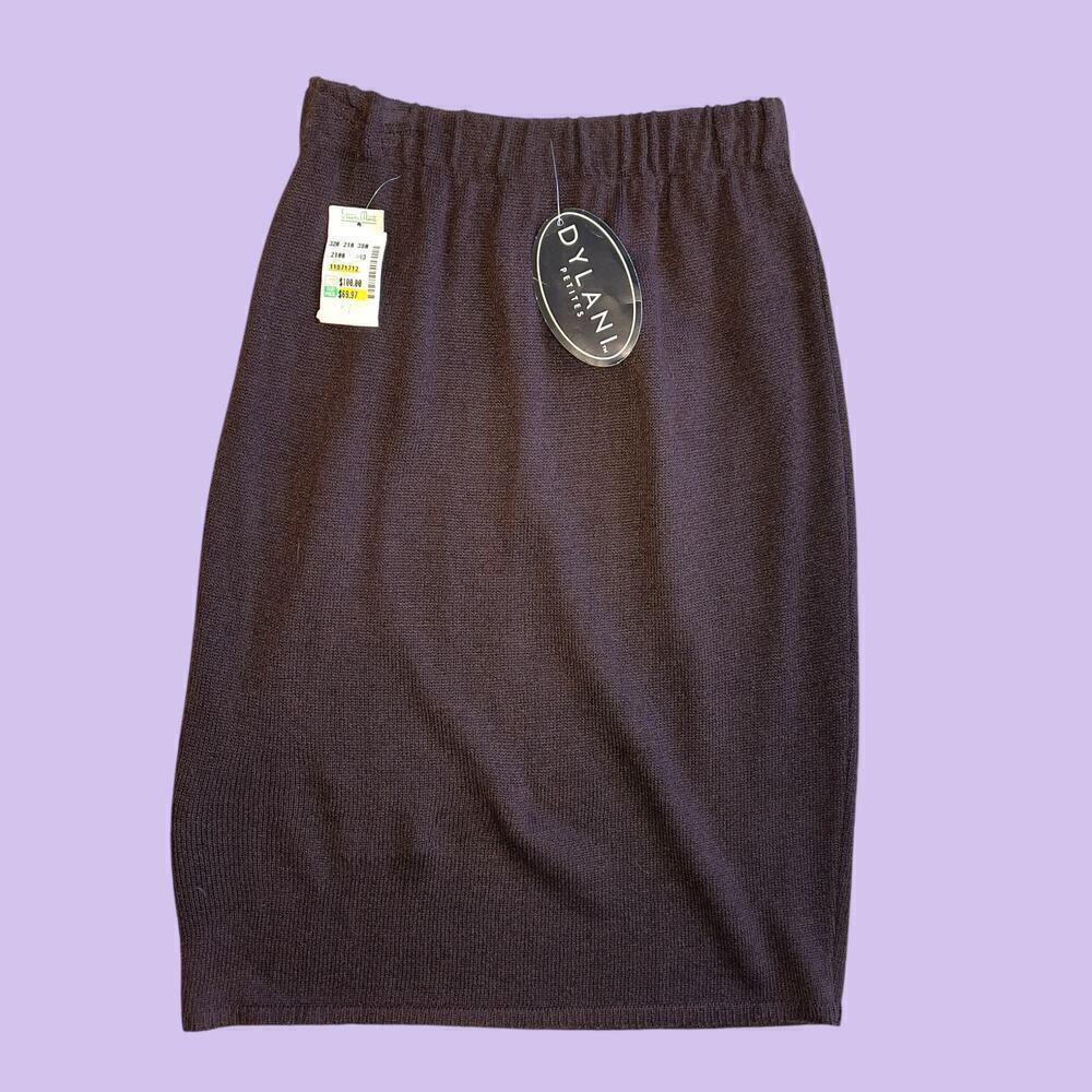 Vintage 80s / 90s Brown Knit Midi Pencil Skirt Size Small Deadstock NEW NWT